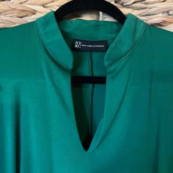 Bright green Ny&Co 100% cotton dress. Stretchy, versatile and comfortable - Picture 4 of 7